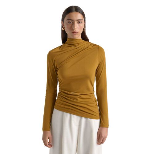 Cue Mesh Gathered Top